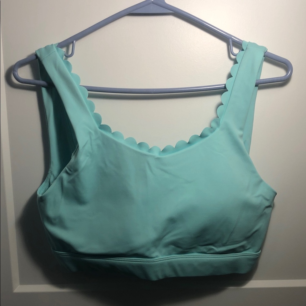 LINC Active Aqua Scalloped Sports Bra